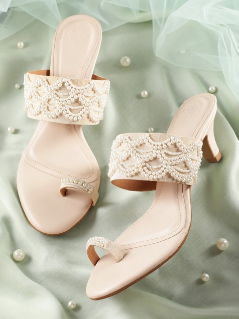 House of Pataudi Ethnic Embellished Kitten Heels