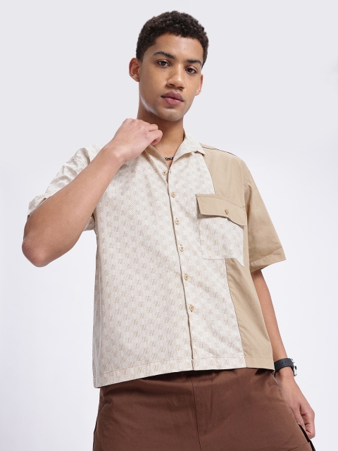 glitchez Abstract Printed Oversized Shirt