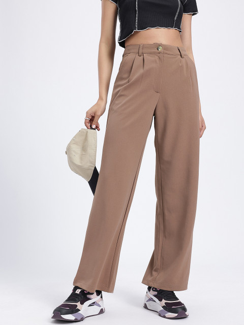 glitchez Women Relaxed Fit Wide Leg Trousers