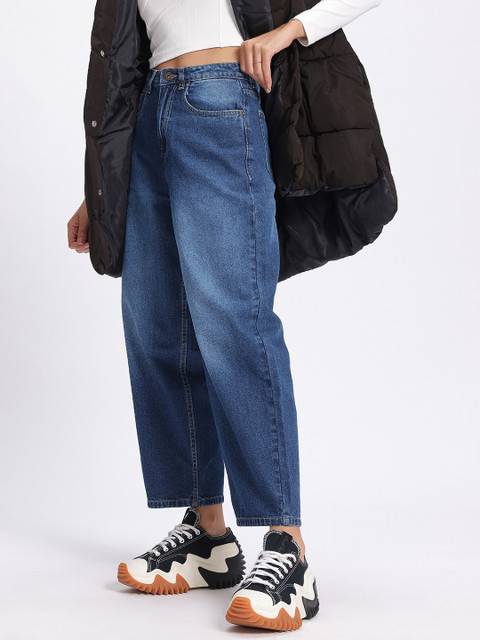 glitchez Women Light Fade Baggy Fit Jeans