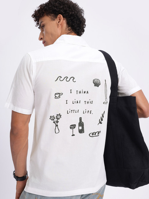 glitchez Printed Relaxed Fit Bowling Shirt