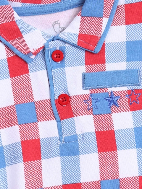 BABY GO Infant Boys Pack Of 2 Printed Pure Cotton Rompers - Image 3