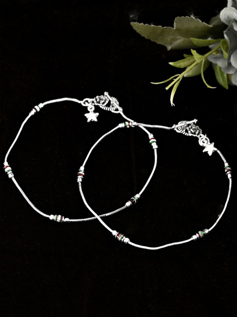 Sangria Silver-Plated Anklet
