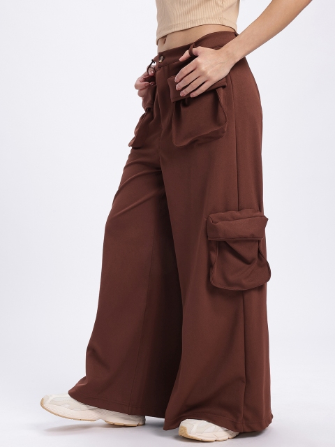 glitchez Women Weave Baggy Cargo Style Trousers