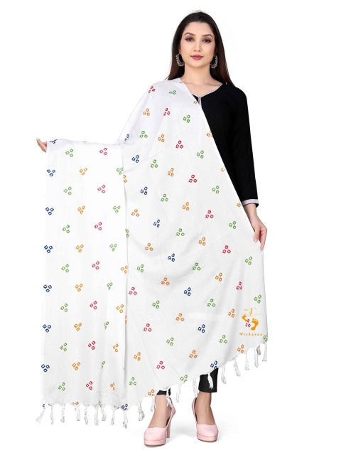 Vicharan Geometric Printed Cotton Dupatta With Tasselled - Image 4