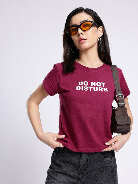 glitchez Typography Printed T-shirt