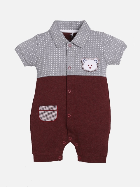 BABY GO Infant Boys Pack Of 2 Printed Pure Cotton Rompers - Image 3