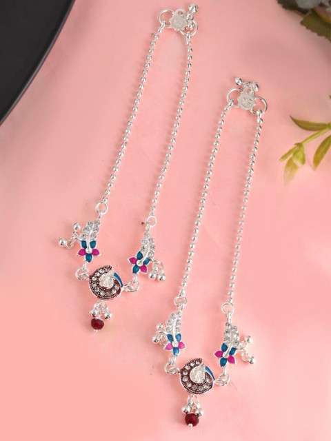 Sangria Silver-Plated Artificial Stones Anklet