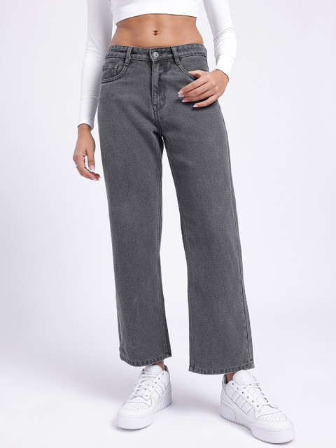 glitchez Women Straight Fit Cropped Jeans