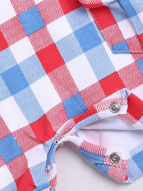 BABY GO Infant Boys Pack Of 2 Printed Pure Cotton Rompers - Image 5