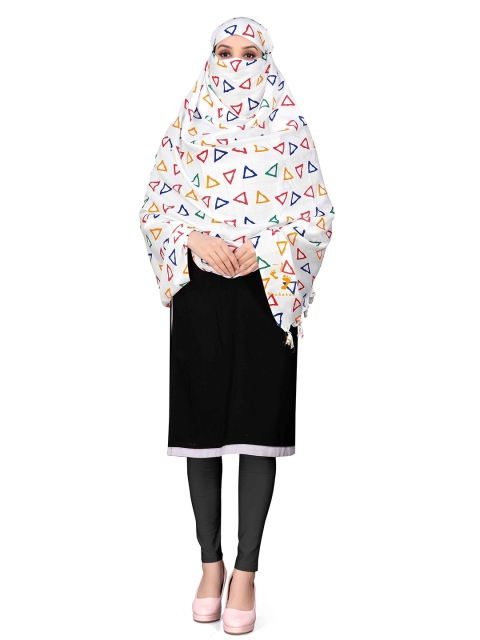 Vicharan Geoemtric Printed Cotton Dupatta With Tasselled - Image 5