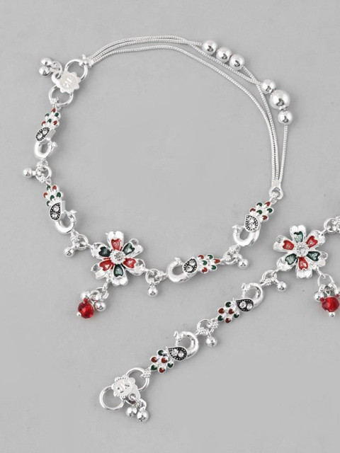 Sangria Silver-Plated Anklet - Image 3