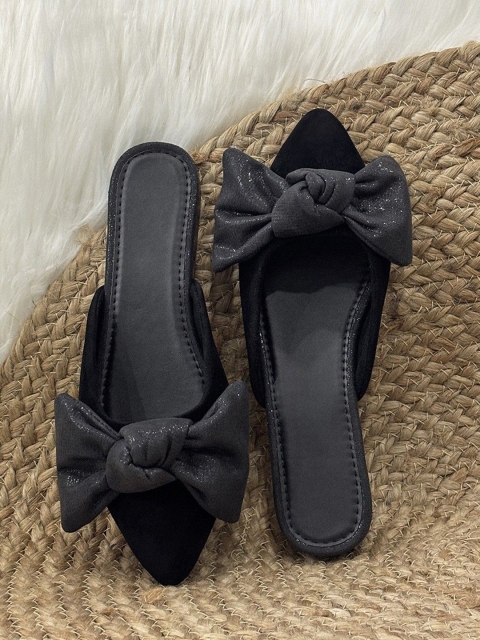 Street Style Store Women Pointed Toe Mules with Bows