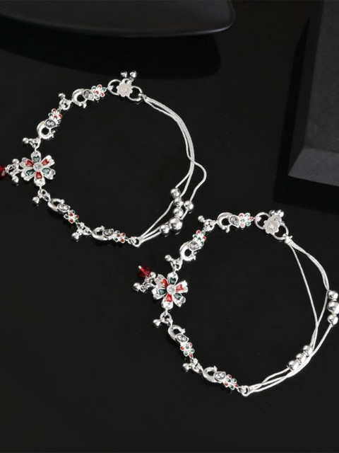 Sangria Silver-Plated Anklet