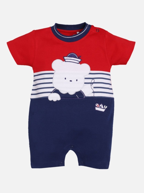 BABY GO Infant Boys Pack Of 2 Printed Pure Cotton Rompers - Image 3