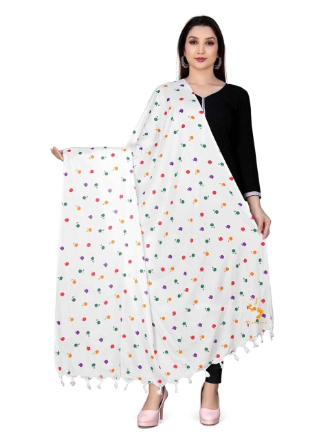 Vicharan Geoemtric Printed Cotton Dupatta With Tasselled - Image 4