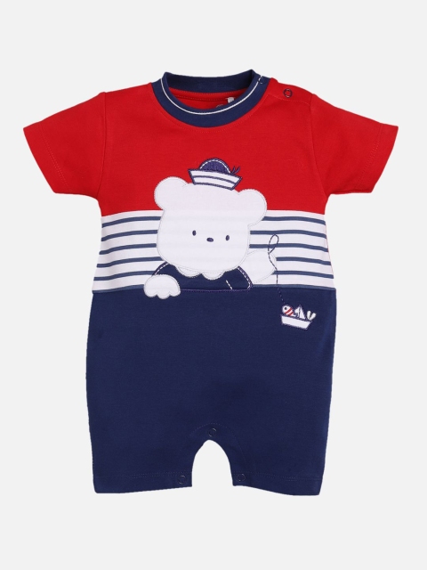 BABY GO Boys Pack Of 2 Printed Pure Cotton Rompers - Image 3