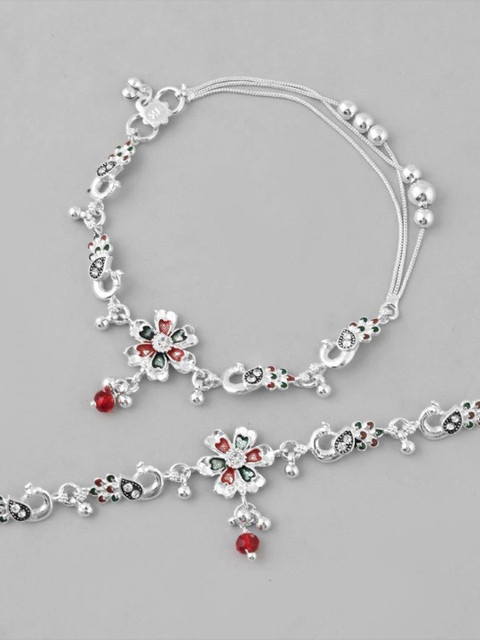 Sangria Silver-Plated Anklet - Image 2