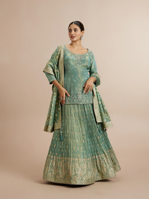 Twamev Embroidered Sequinned Ready to Wear Lehenga & Blouse With Dupatta