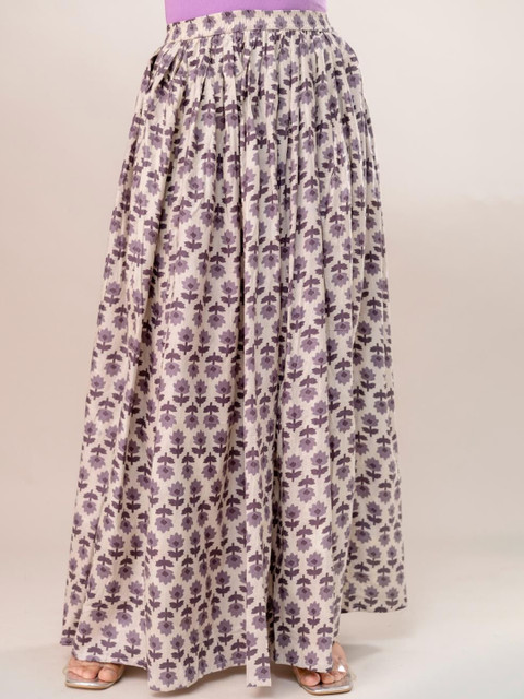 SUNEKH Printed Flared Maxi Skirt