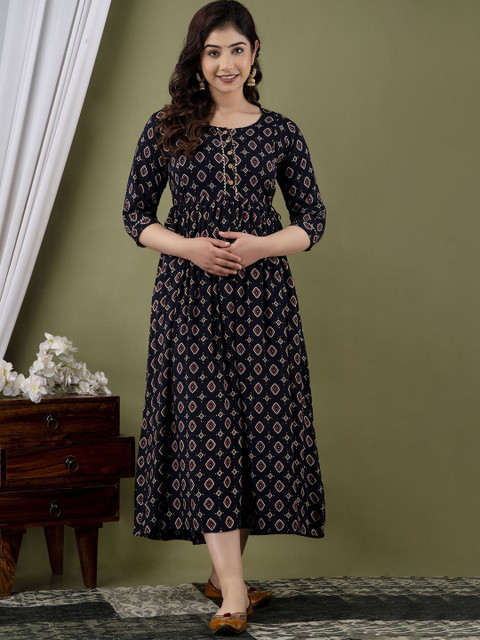 CORSICA Women Floral Printed Maternity Maxi Dress