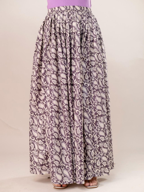 SUNEKH Printed Flared Maxi Skirt