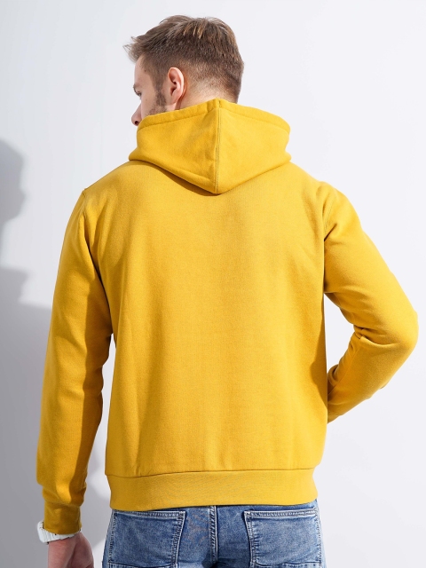 Celio Men Typography Printed Hooded Pullover Sweatshirt - Image 4