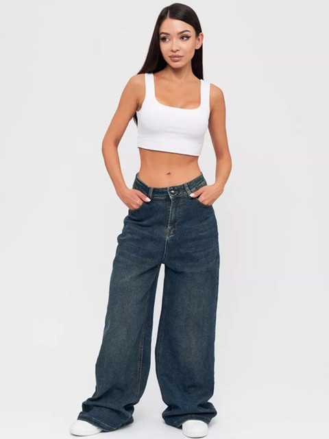 Aadvi Fashion Women Jean Flared High-Rise Light Fade Stretchable Jeans