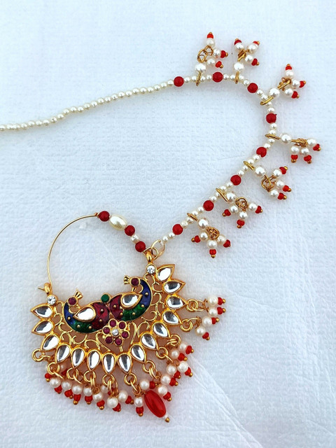 NIKYANKA Gold-Plated Zircon Chained Nosepin