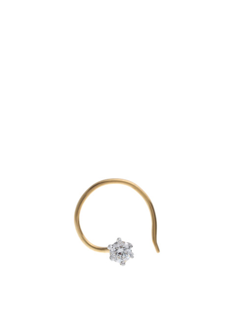 SHREEVARAM Gold-Plated Cubic Zirconia Stud Nosepin