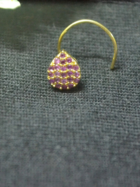 SHREEVARAM Gold-Plated Cubic Zirconia Septum Nosepin