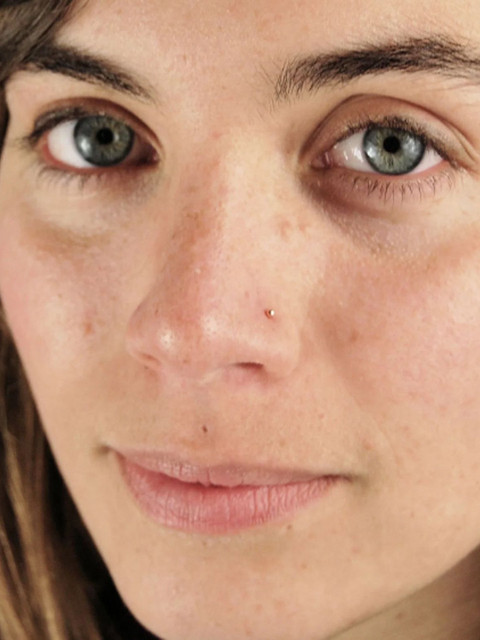 SHREEVARAM Rhodium-Plated Cubic Zirconia Ring Nosepin