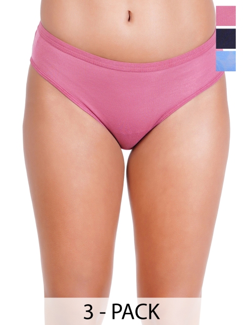 Liigne Pack Of 3 Cotton Mid Rise Basic Briefs VCPC1954-XS