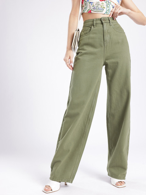 glitchez Women Coloured Barrel Jeans