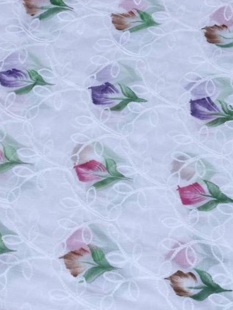 LA FEMINAE Floral Printed Chiffon Dupatta - Image 4