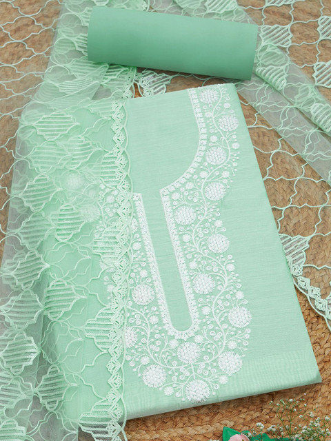 Soch Floral Embroidered Sequinned Chanderi Unstitched Dress Material