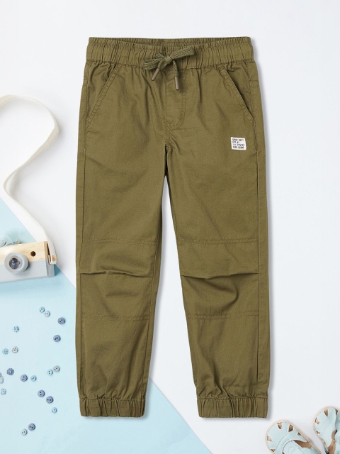 max Boys Regular Fit Cotton Joggers Trousers