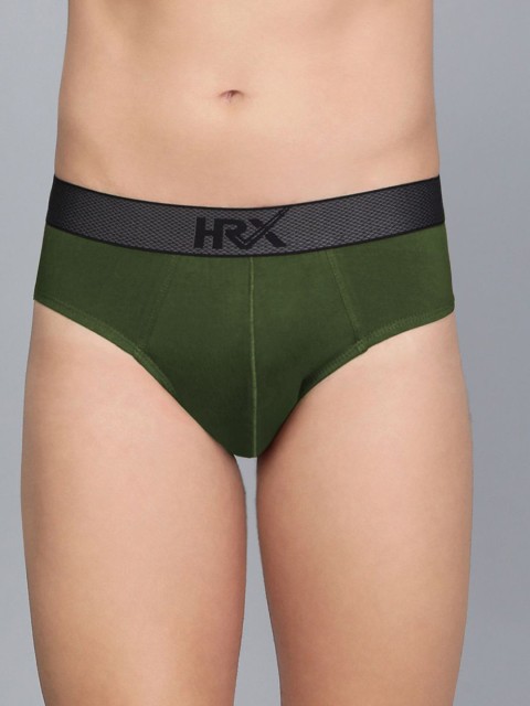 HRX by Hrithik Roshan Ultrasoft Elastic Waistband Cotton BriefsHRX_BRF_003_DGN/BLK/_1PC
