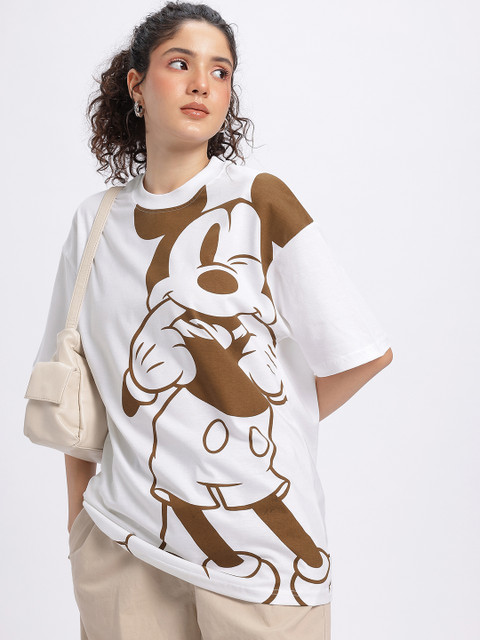 Disney by Glitchez Drop-Shoulder Sleeves Pure Cotton Oversized T-shirt