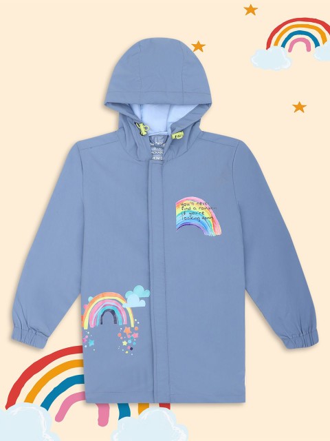 HOUSE OF VEDAS Kids Printed Waterproof Hooded Rain Jacket