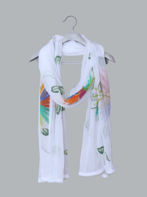 LA FEMINAE Floral Printed Chiffon Dupatta - Image 2