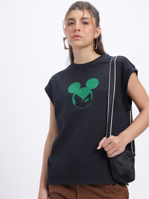 Disney by Glitchez Disney Mickey Mouse Printed Oversized T-shirt