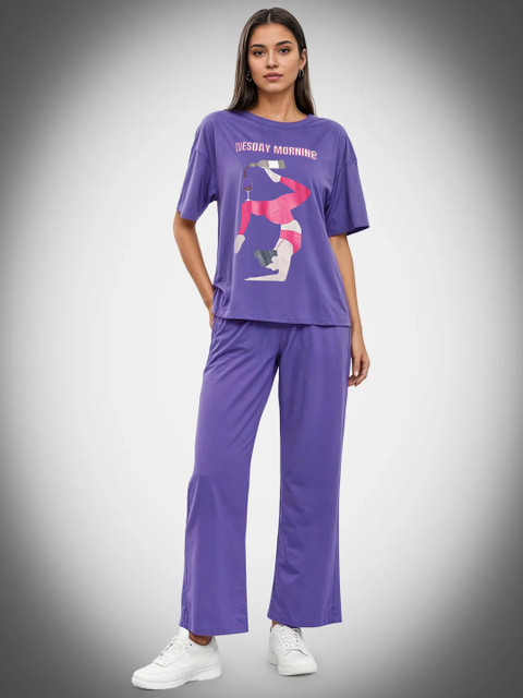 glitchez Print Oversize Casual Co-Ords