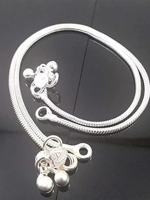 QNAM Sterling Silver-Plated Anklet