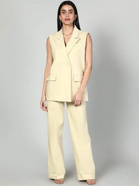 Fashion Sleevless Blazer and Trouser Set