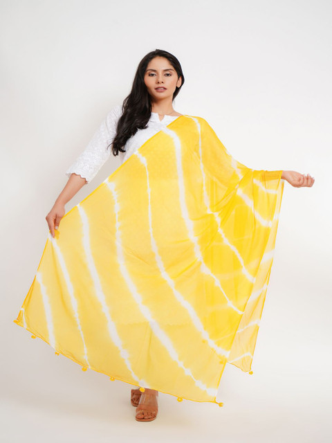 Karthav Fashion Lehariya Dyed Tie & Dye Chiffon Dupatta