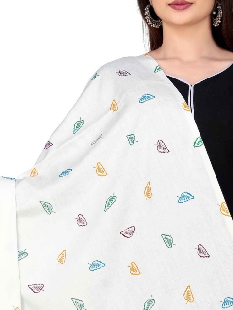 Vicharan Leaf Printed Cotton Dupatta - Image 2