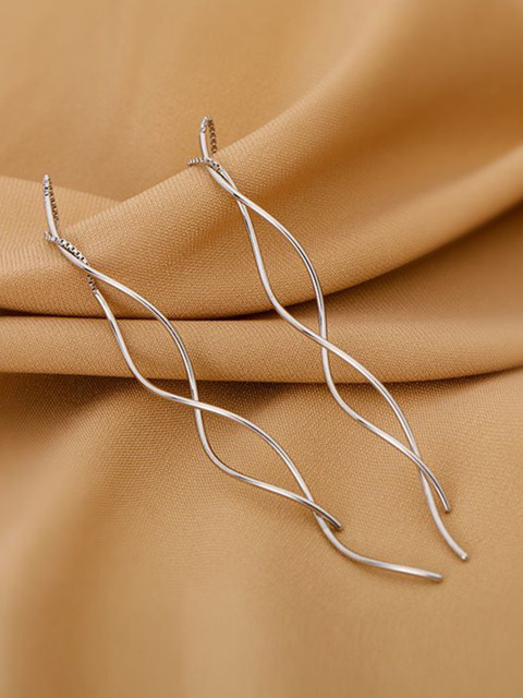 Anouk Gold-Plated Korean Contemporary Drop Earrings