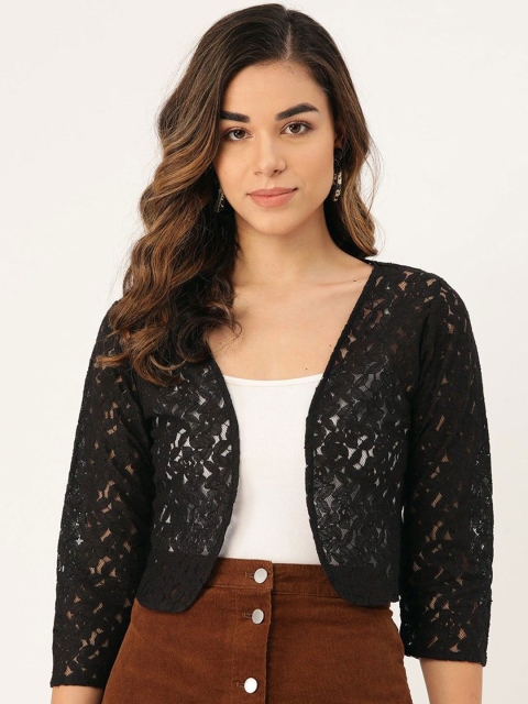 Moonaa Fashion Three-Quarter Sleeves Cotton Shrug - Image 2