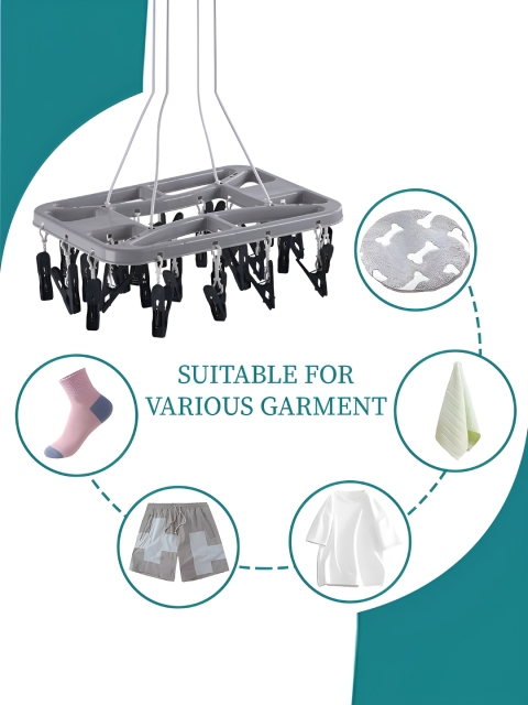 Aura Set Of 2 Beige & Grey Cloth Drying Stand Hanger - Image 5